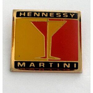 Vintage Hennessy lapel Pin Martini Drinking Party Liquor Advertising
